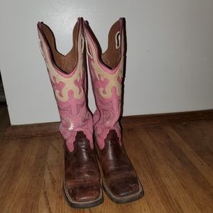 Pink Tony Lama Buckaroo cowboy boots